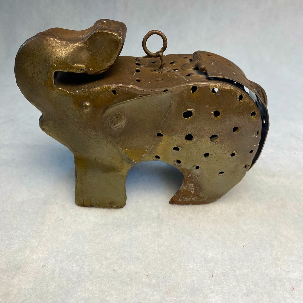 Vintage primitive elephant incense holder tea light holder decor lantern